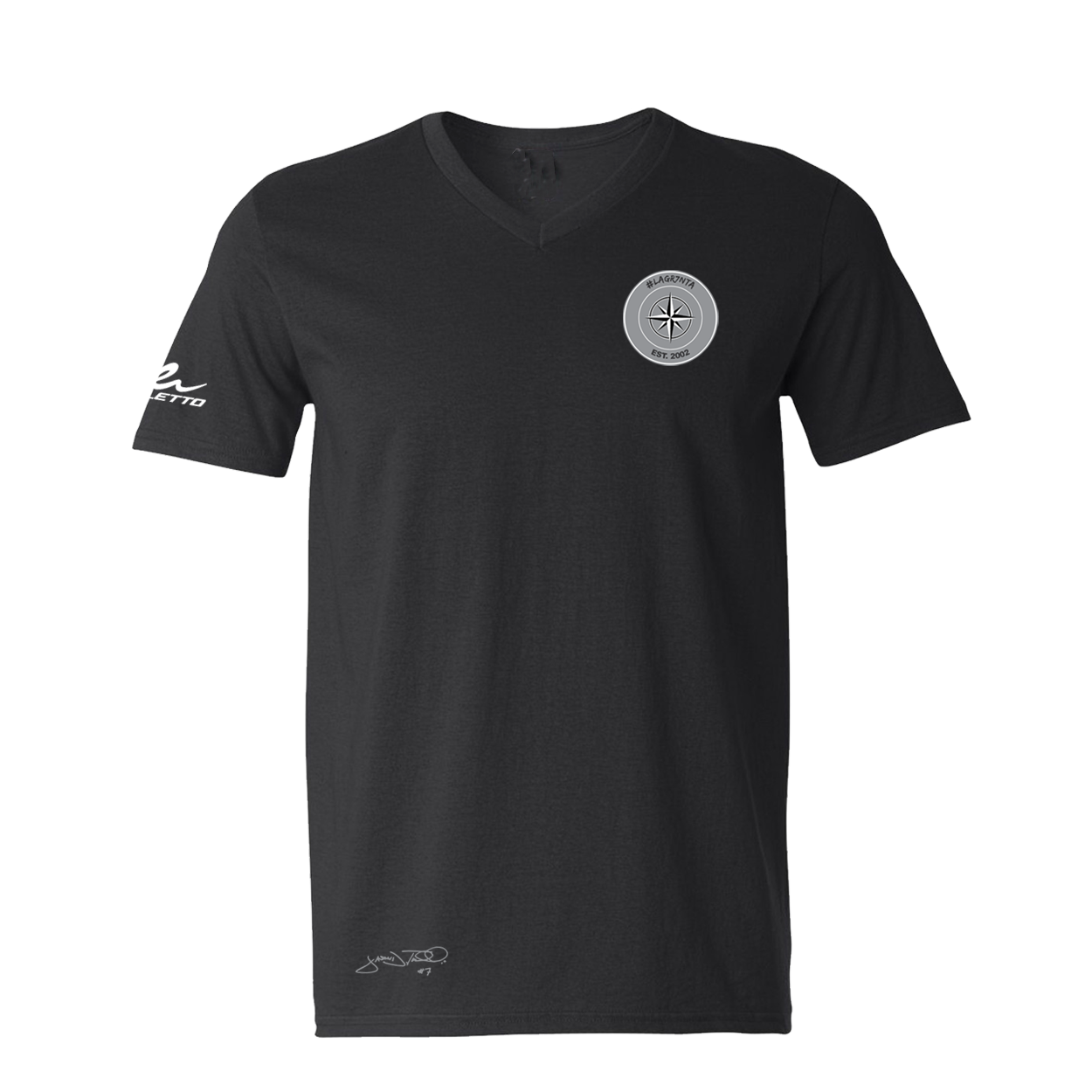 T-SHIRT COL EN V LA GR7NTA - NOIR